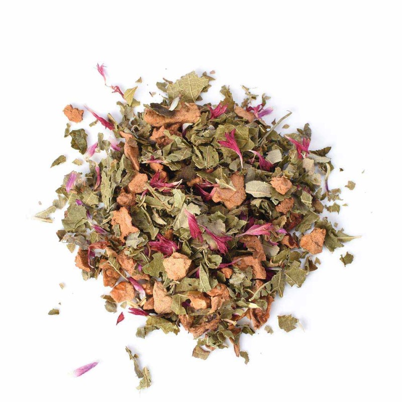 Organic fruity flavoured herbal tea with Peach, vervain, bloody orange